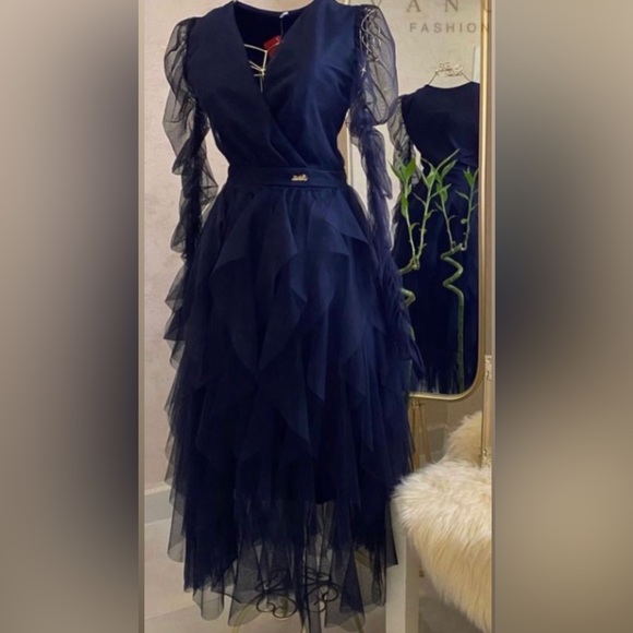 Is all new dresses Three. Colours available rosey baby blue navy size 1-2-3-4 - Picture 2 of 2